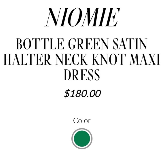 Bottle Green Satin Halter Neck Knot Maxi Dress designed by Club London Size US 6 - Picture 2 of 8